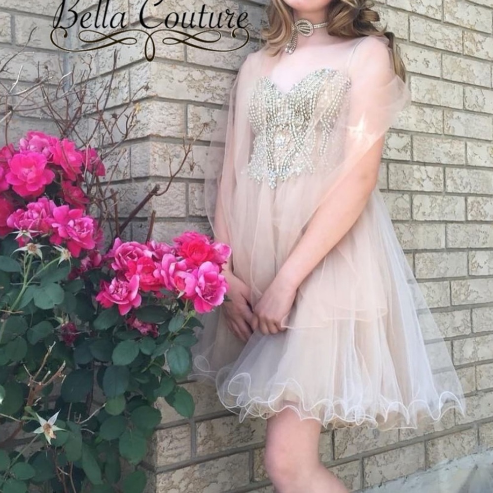 NUDE/TAN HIGH QUALITY FORMAL DRESS 💎 prom dress & graduation dress worthy 🤍